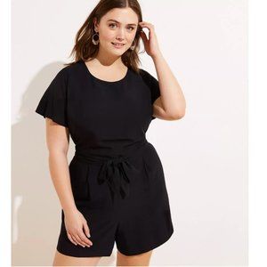 NWT LOFT Plus Back Cutout Romper Black Sz 26